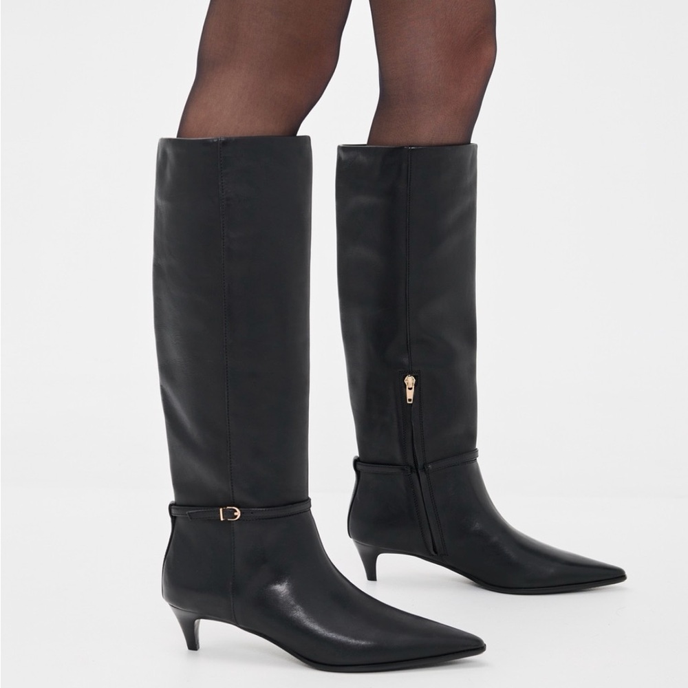 Madewell Black Heeled Knee-High Boots